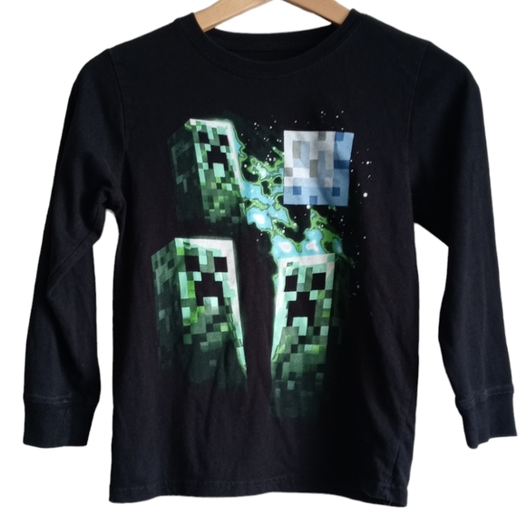 T-shirt graphique bleu Mojang Minecraft Run Away taille moyenne